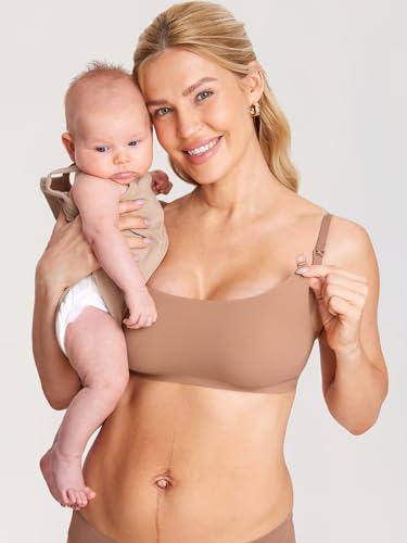 Image of MOMANDA Inbarely Seamless Nursing Bras for Breastfeeding Soft Unlined Maternity Bralettes for Pregnancy and Postpartum