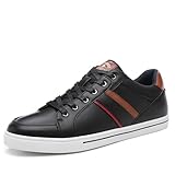 DECARSDZ Men's Casual Shoes Men Comfortable Lace-up Fashion Skate Sneakers Black