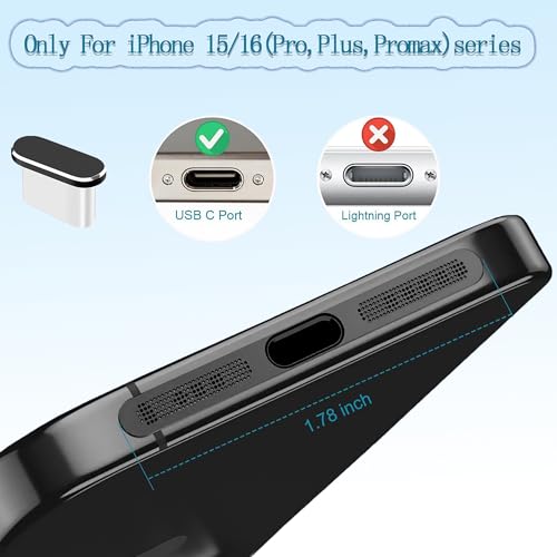 Tapones antipolvo USB C Gobelieve de alta precisión con cubiertas de altavoz para iPhone 4