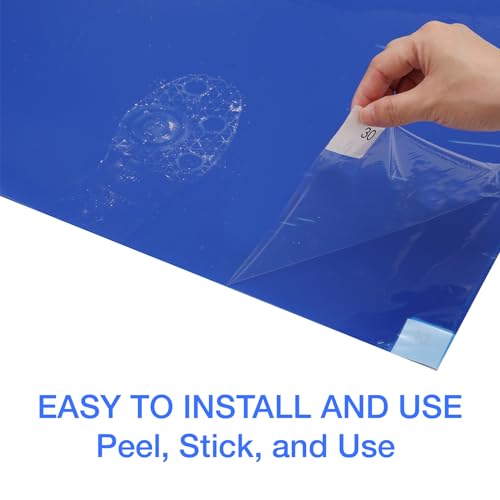 Image of CALPALMY 300 Sheets 24 inch x 36 inch Adhesive Mats - Sticky Mat for Laboratories, Homes, Construction Sites, and More - Remove Dust and Dirt from Shoes and Equipment Wheels -Blue