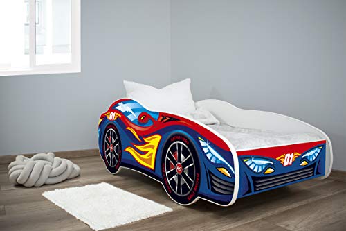 Topbeds Letto per bambini AUTO DA CORSA 140x70 cm