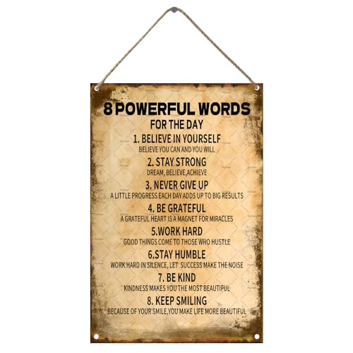 8 Powerful Words For The Day Wall Decor Wooden Block