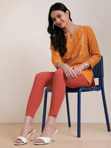 Image of TWIN BIRDS Super Stretchable Cotton Elasthane Fabric Ankle Length Leggings for Women