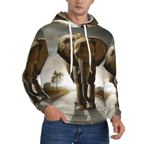 Sweat à capuche homme EdWal anti-déformation imprimé éléphant