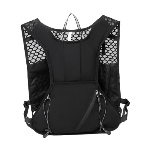 Kdjuope ハイドレーションベスト 多機能収納ポケット 軽量ランニングバックパック 通気構造 ランナーリュックサック ダブル固定バンド 反射テープ搭載 耐久性高いオックスフォードクロス素材 アウトドアスポーツ ジョギング レース トレッキングに適用,