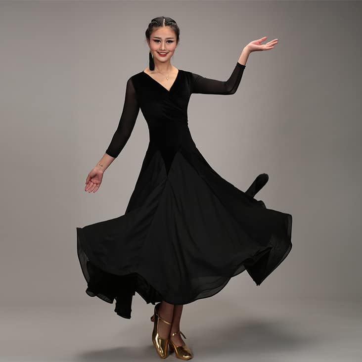 Ballroom Dance Dresses Women's Velvet Waltz Tango Competitive Dance Costumes Foxtrot Modern Flamenco Dancing Outfit