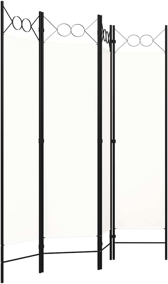 4-Panel Room Divider White 63x70.9 Inches