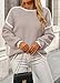 KIRUNDO Womens Sweaters 2026 Fall Oversized Long Sleeve Chunky Knit Crew Neck Contrast Stitching Pullover Winter Clothes(Apricot, Large)