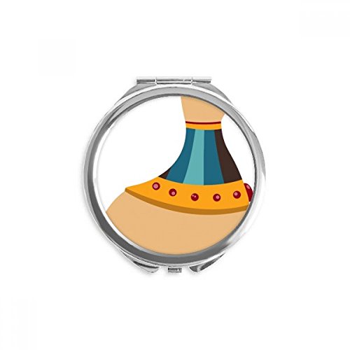 Miroir de poche maquillage chat égypte totem petit miroir de main portable multicolore rond