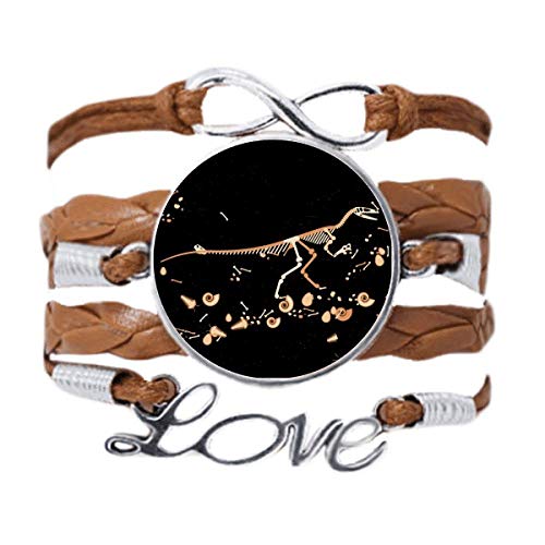 Petit Dinosaure fossiles bracelet en cuir noir un cadeau original plein de tendresse