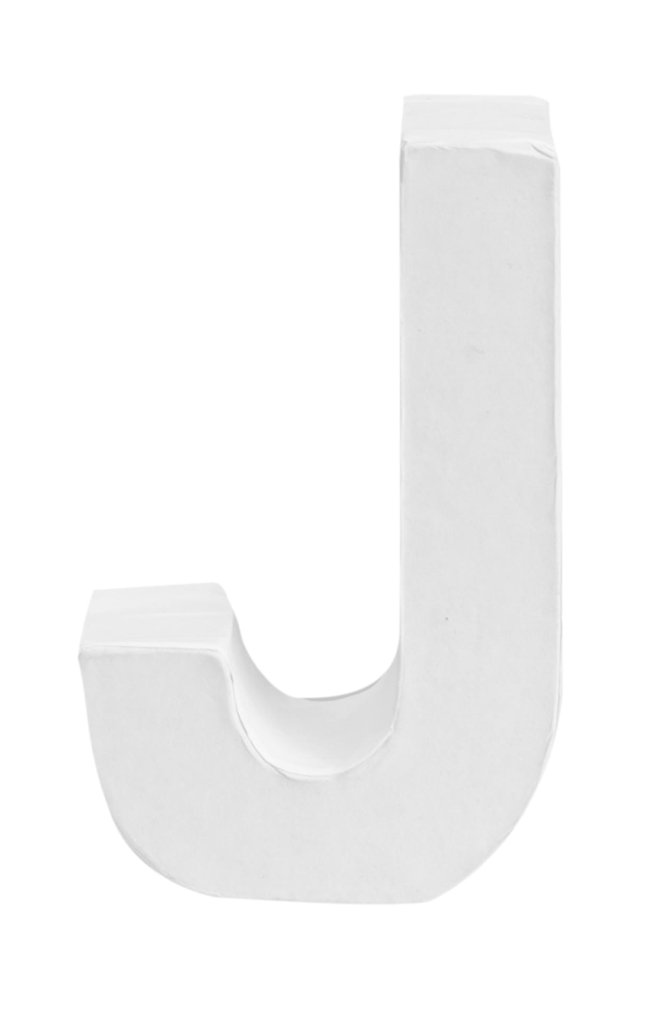 GLOREX Letra J, FSC Mix, Color Blanco, 10 x 6 x 3,5 cm