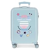 Maleta de cabina de 38 cm x 55 cm x 20 cm (ruedas y asa incluida). Tiene una capacidad de 34L y pesa 2,6 kg. Fabricada en ABS, un material resistente y ligero.
