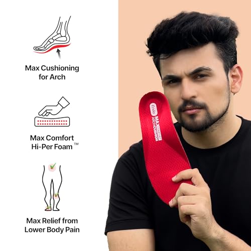 Frido Max Comfort Arch Cushion Insole | Relieves Arch Pain | Memory Foam Orthotic Inserts with Deep Heel Cup for Enhanced Stability | Sports & Casual Shoe Insert | Large (8-11 UK) Set of 1