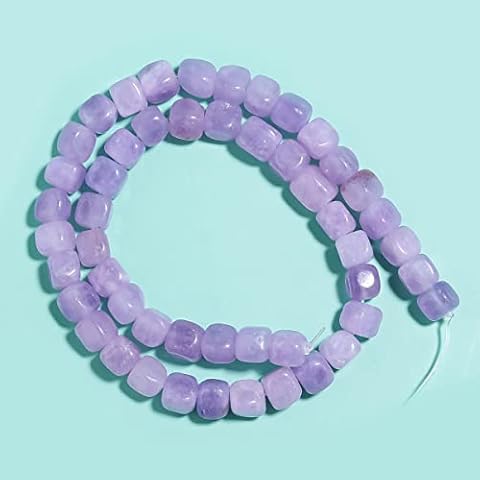 OAIITE 8MM Natural Amethyst Gemstone Loose Square Cube Beads Stone Healing Power for Jewelry Making DIY Bracelet Necklace Cover