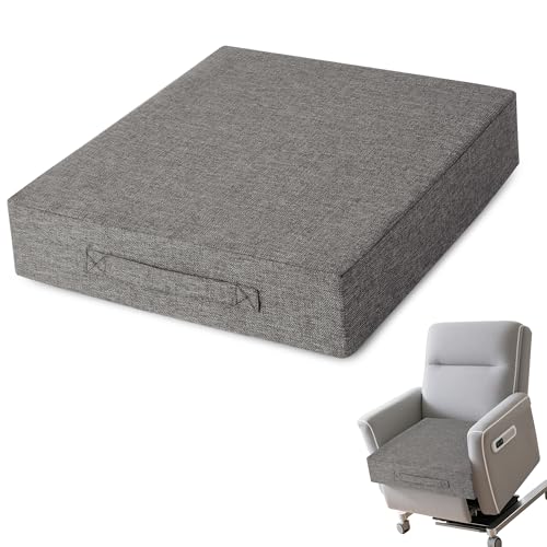 Image of AddGrace Recliner Cushions for Elderly Thick Seat Cushion 20 inchx20 inchx4 inch Chair Pads with Non Slip Backing and Washable Cover for Couch Armchair Chairs Light Grey