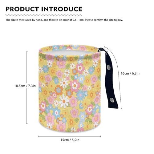 Image of Colorful Hippie Flower Car Trash Bag Car Trash Can for Car Front Seat, Back Seat, Floor, Headrest-Easy to Clean Car Garbage Accessory Car Interior Decoration