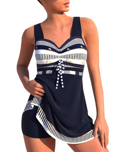 Minetom Damen Bauchweg Bademode Tankini Set...