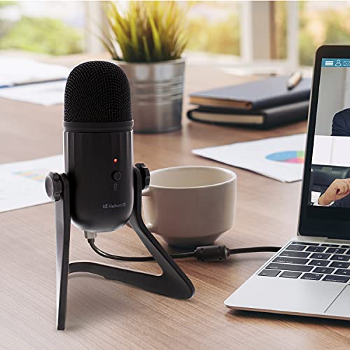 Helium 10 Microfone de podcast HX10 – Microfone condensador USB para computador, jogos, gravação, tr