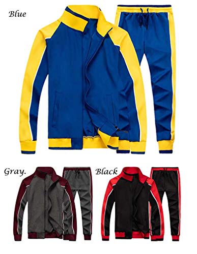 Litteking Men's Tracksuits Sweat Suit Casual Long Sleeve 2 Piece Outfit Sports Jogging Suits Set Gray Xl #TOP3