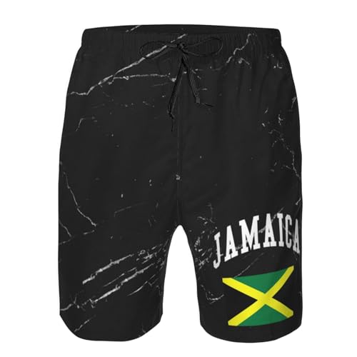 NAFSKL Jamaica Jamaican Flag Mens Swim Trunks Board Shorts Quick Dry Swim Shorts Summer Swimsuit Beach Shorts with Pockets2
