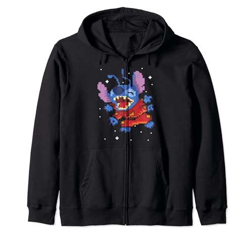 Sweat Stitch Disney hoodie bleu à fermeture éclair motif espace rétro