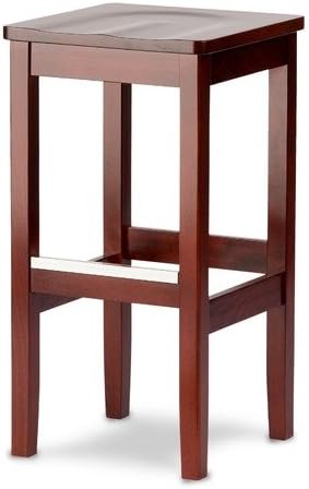 Bulldog Mahogany Backless Bar Stool (24" - 30" Seats) Height: 30", Seat Type: Royal Vinyl