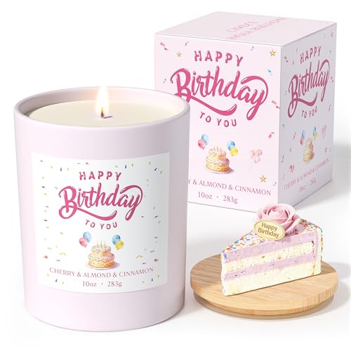 NORVENCE Birthday Gifts for Women Scented Candle Gifts Set for Her 283g Soy Candles with Bamboo Lid Birthday Gifts for Women and Men Hand-Poured Candle for Relaxation Home Decor