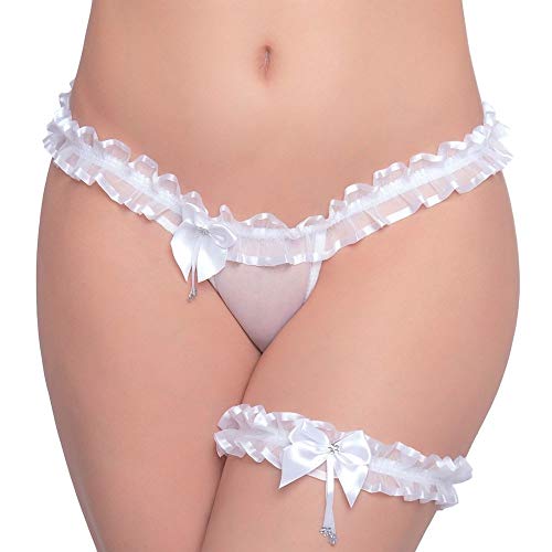 Calcinha Fio Dental Tule Com Persex Mulher Lingerie Sensual Branco