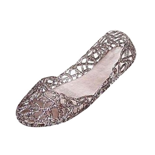 Chaussures Trou Femme,Honestyi Sandales Mode Chic Chaussures de Gelée Fille Tongs Vacances Plage Sandales Brillant Escarpins Confortable Shoes Facile à Assortir Cover