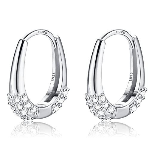 KRFY Pendientes Aro Pequeños Plata de Ley 925 Hipoalergénicos Pendientes Piercings de Cartílago Hélice Aros Pendientes Geométricos para Mujeres Niñas Cover
