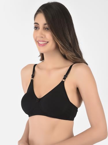 Image of Softline Women's Cotton Rich Wire-Free Non-Padded Encircled Support Bra Combo | Seamless, Breathable & Soft Fabric | Full Coverage & Everyday Comfort (Pack of 2)