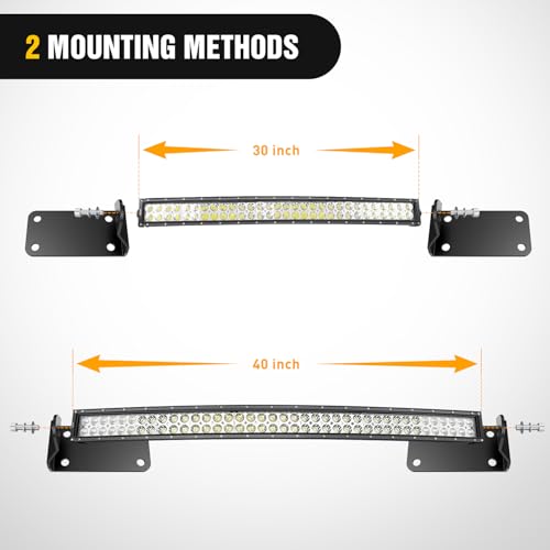 Image of Nilight Front Lower Hidden Bumper Mounting Brackets for 40inch Single Double Row Curved LED Light Bar Compatible with 2010-2020 Dodge Ram 2500 3500