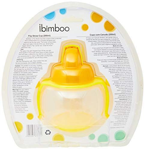 Copo Treinamento com Canudo Amarelo, Ibimboo, Amarelo