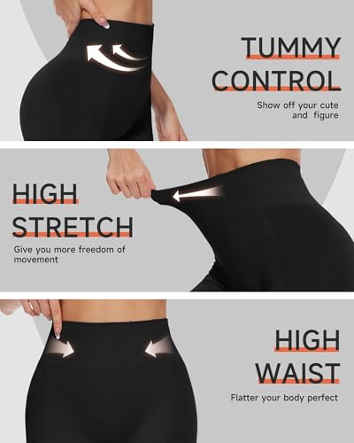 Image of GAYHAY High Waisted Biker Shorts for Women - 8 inch /5 inch /3 inch Soft Black Spandex Shorts for Workout Volleyball Yoga Dance