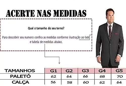 Terno Masculino Plus Size Preto Cor:Preto;Tamanho:68