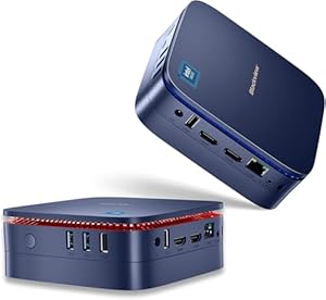 Blackview Mini-PC W-11 Pro, Mini-PC, 16 GB RAM + 1 TB M.2 SSD Mini Desktop-PC Intel 11. Generation N5095, WLAN Dualband, BT 4.2, HDMI 2.0, 4K UHD (Blau), MP60-12