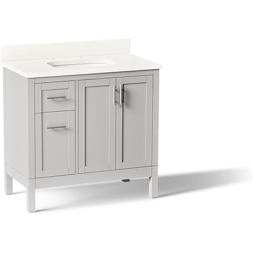Kohler 39605-ASB-AGA Hadron™ 36" Bathroom Vanity Cabinet with Sink and Quartz top, Atmos Grey