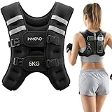 Chaleco de Peso para entrenamiento de 5 kg para Mujer y Hombre – Peso Fijo Balanceado, Neopreno Antiodor, Bolsillo...