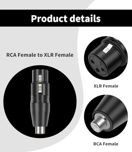 Adaptador XLR Hembra a RCA Hembra 2 unidades miniatura 3