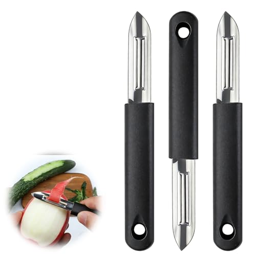 3PCS Couteau Éplucheur, Eplucheur Pomme De Terre Manuel En Acier Inoxydable Pour Fruits Et Légumes Epluche Pomme Epluche Legumes Econome Professionnel Pour Cuisine Quotidienne