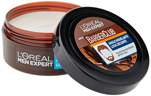L'Oréal Men Expert - BarberClub - Argile Modelante Look Décoiffé - Fixation Moyenne & Effet Mat - 75 ml (Lot de 2)