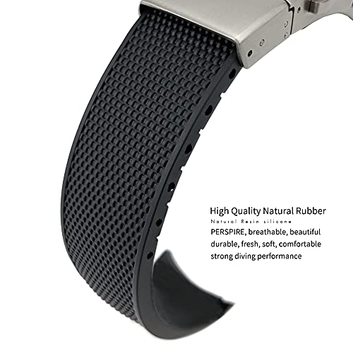 Gc Guan Chao 19Mm 20Mm 21Mm Rubber Silicone Watch Strap Waterproof Watchband For Longines Master Conquest Hydroconquest L3 Black Accessories (Blue Folding Clasp, 21) #TOP2
