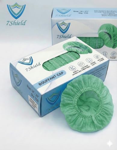 Image of Disposable Bouffant Caps for Women & Men | Non Woven Hair Net Cap | Elastic Head Cover for Hospital, Kitchen, Food Industry, Spa & Salon Use (Surgical Freen, PAck Of 80)