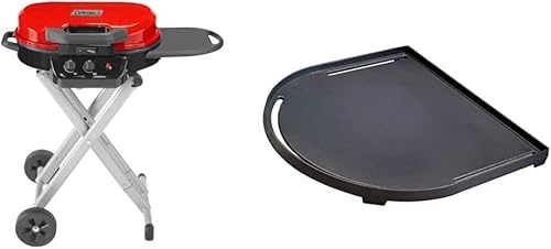 Coleman Parrilla de gas Parrilla de propano portátil Parrilla RoadTrip 225, manguera y adaptador de propano rojo y de alta presión