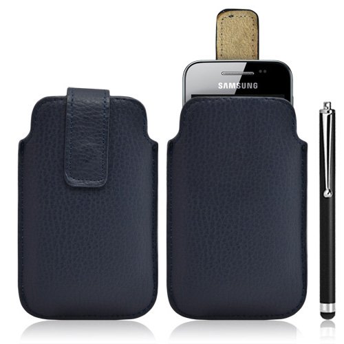 Housse Coque étui Pochette Bleu pour Samsung Galaxy Ace S5830 + Stylet