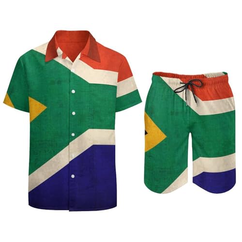 Conjunto de camisa y cortos para hombre transpirable con estampado de Sudáfrica 5