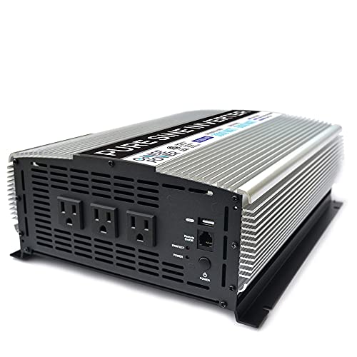 Gowise Power Ps1004 3000W Continuous 6000W Surge Peak Power Pure Sine Wave Inverter With Starter Cables And 4 Output Sockets, Updated Model, Grey, Standard #TOP4