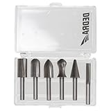 DEDRA Hartmetall Frässtifte-Set mit 6 HSS-Schaftfräsern für Aluminium, Nichteisenmetalle, Kunststoff und Holz, Schaftdurchmesser 6 mm, geeignet für Geradschleifer