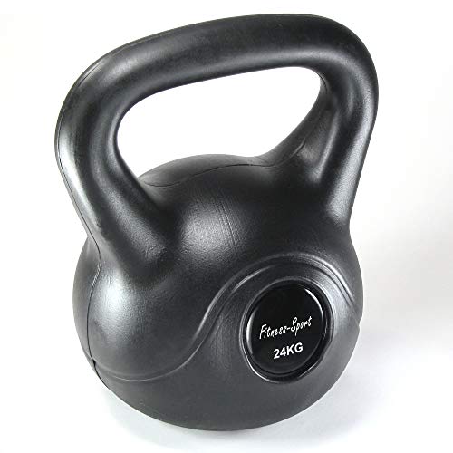 JOM Bola Pesas Rusas, Fitness de Deportes, Mano Peso 24 kg de Peso, Bola con Revestimiento de Vinilo Negro