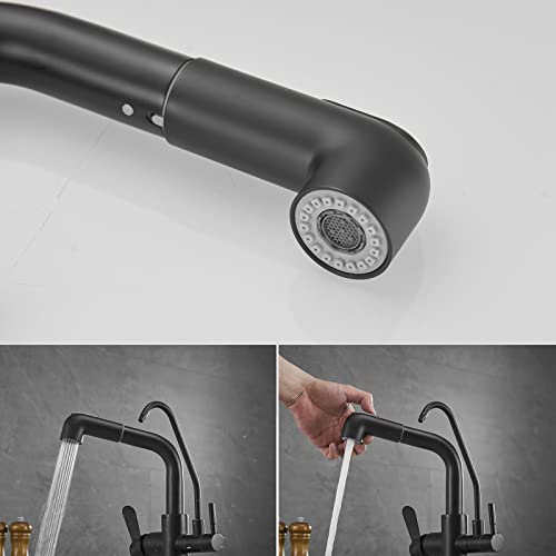 Robinet évier purificateur d'eau fini les bouteilles : mitigeur cuisine 3 voies noir douchette - 4
